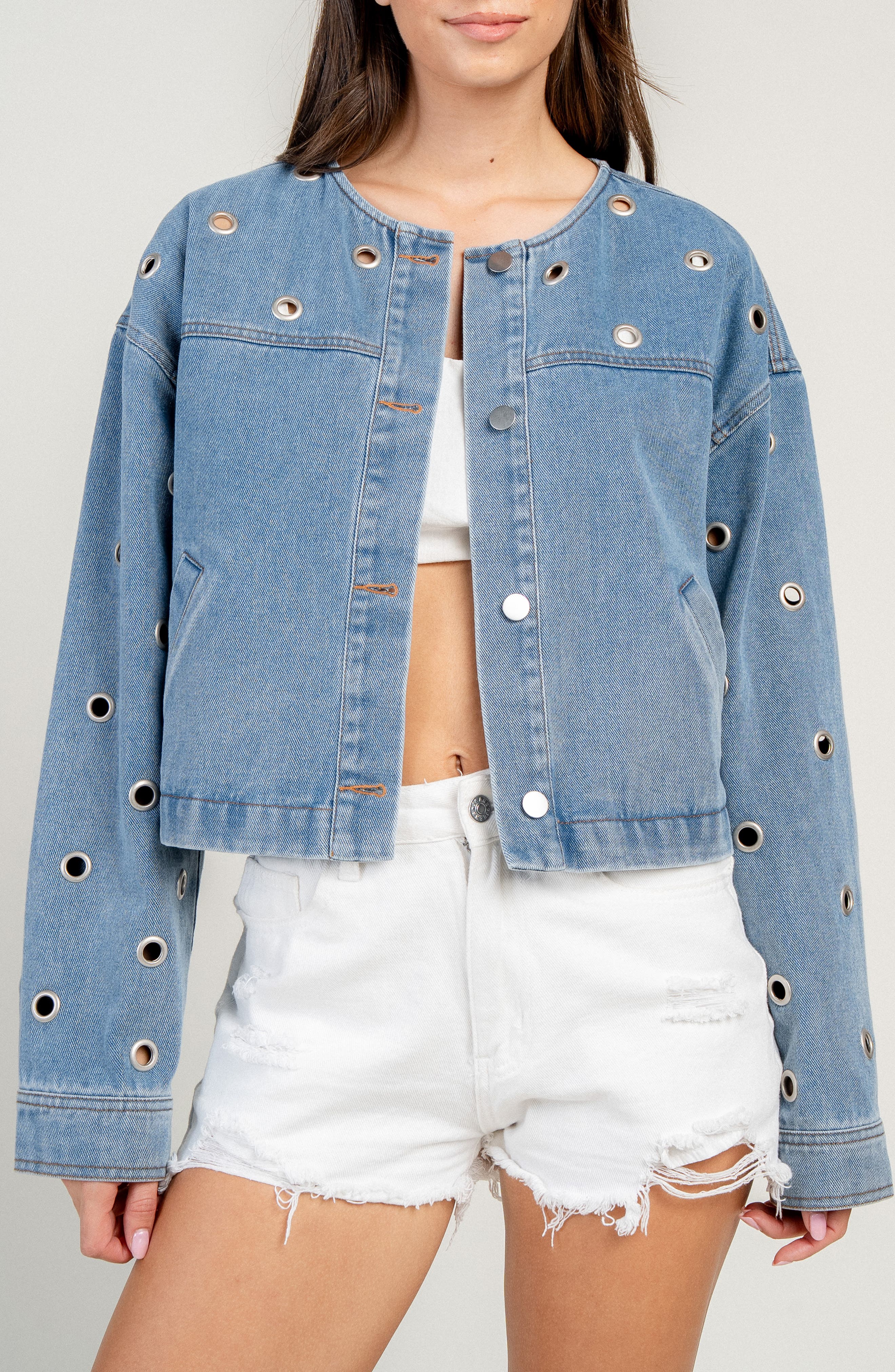 Beivy Grommet Denim Jacket