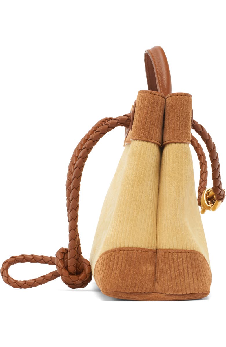 Bottega Veneta Small Andiamo Corduroy & Suede Top Handle Bag, Alternate, color, 9310 Butter/ Amber-Mb