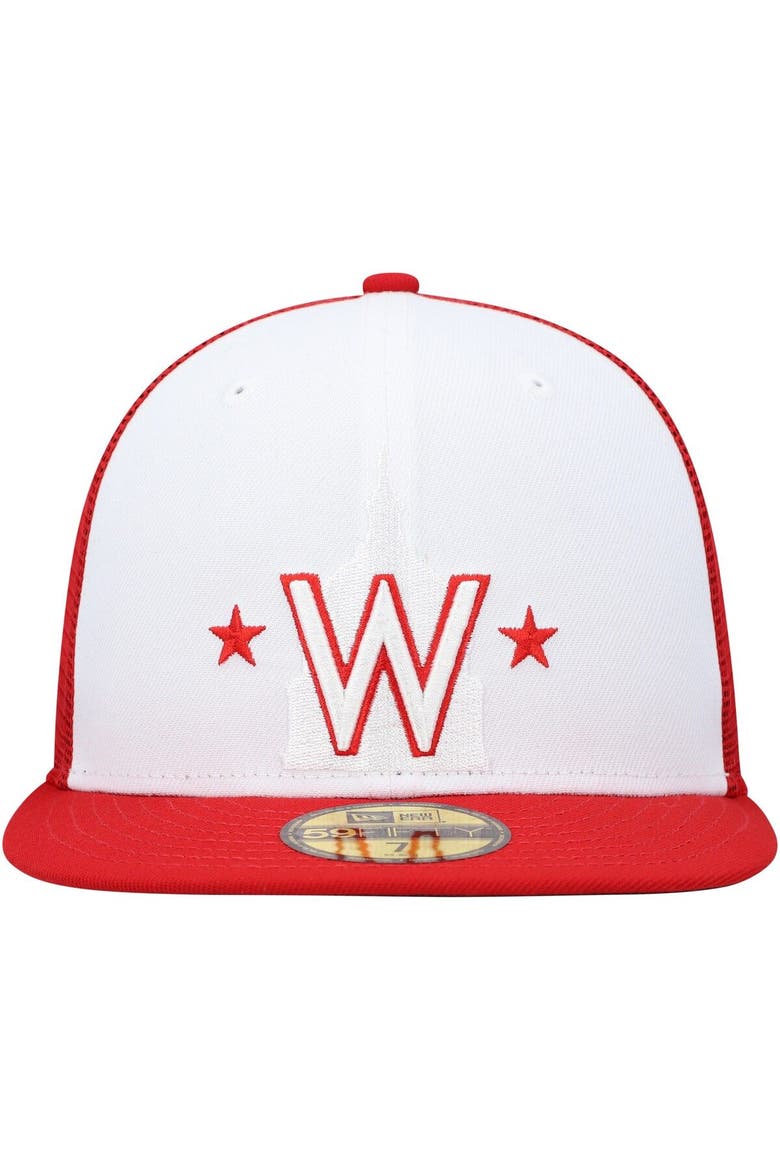 Men's New Era White/Red Washington Nationals 2023 On-Field Batting Practice 59FIFTY Fitted Hat, Alternate, color, White