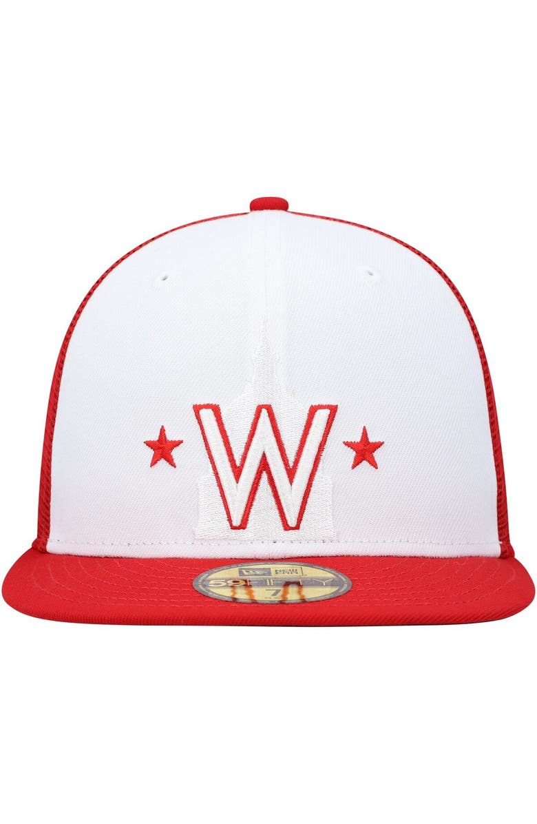 New Era Men's New Era White/Red Washington Nationals 2023 On-Field Batting Practice 59FIFTY Fitted Hat, Alternate, color, White