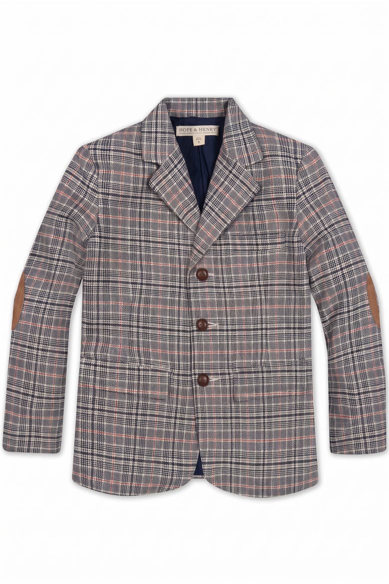 Kids' Organic Brushed Cotton Suit Jacket, Main, color, Navy Glen Plaid