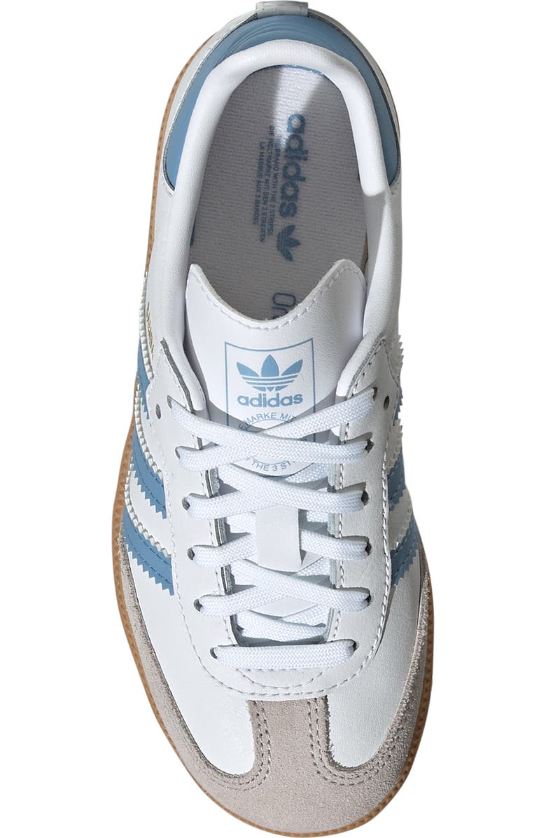 adidas Kids' Samba Sneaker, Alternate, color, White/ Ash Blue/ Gum