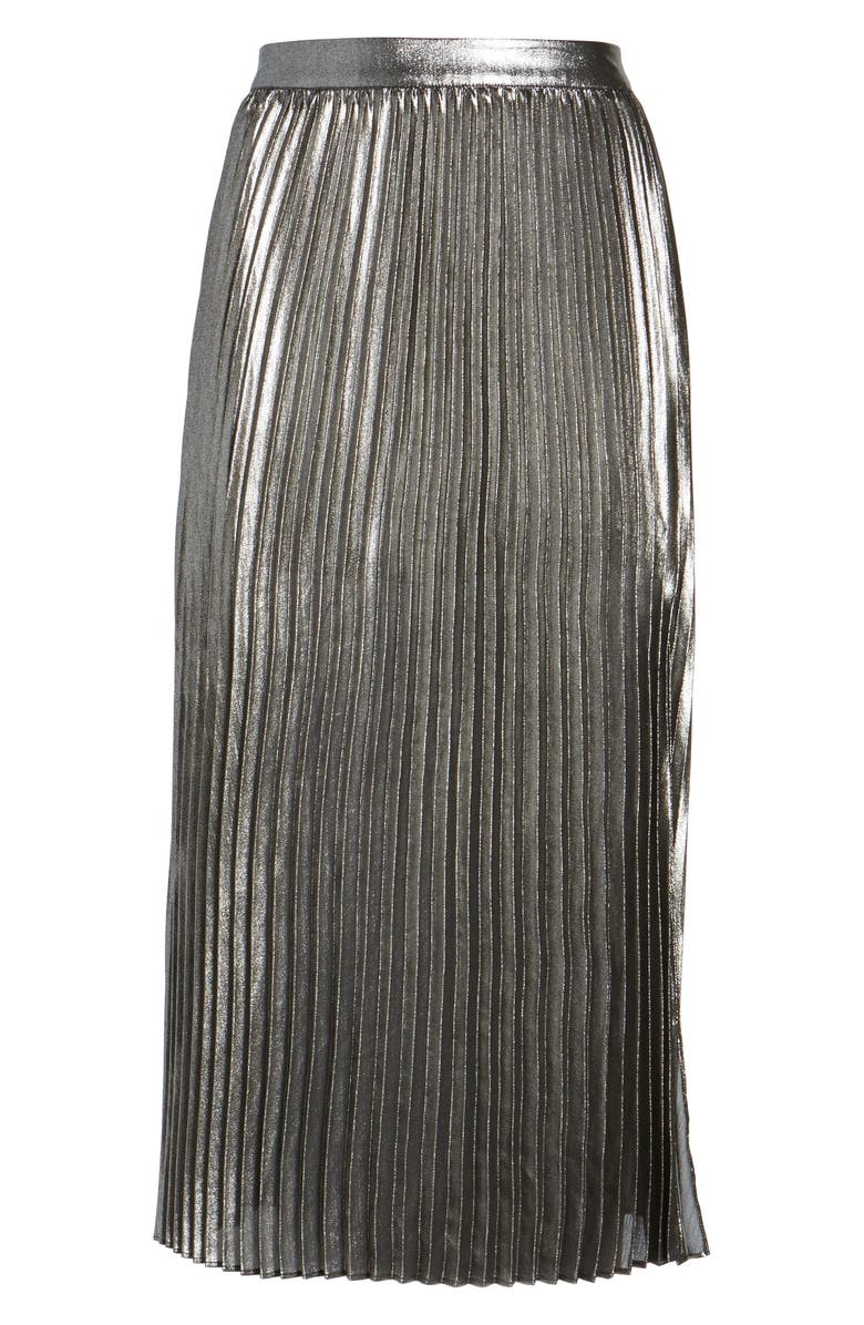 Trouvé Metallic Pleated Skirt, Alternate, color, 