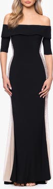 Xscape Evenings Beaded Mesh Inset Mermaid Gown