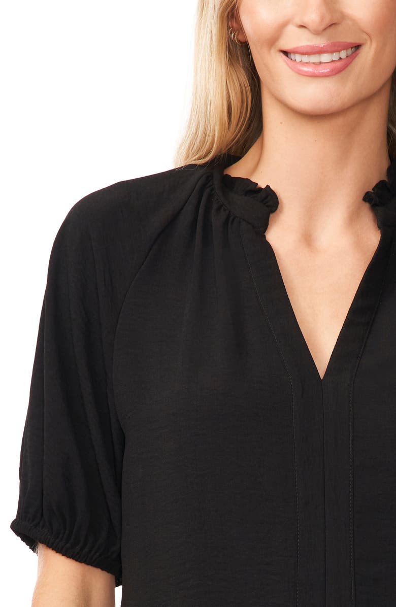 CeCe Ruffle Split Neck Blouse, Alternate, color,
