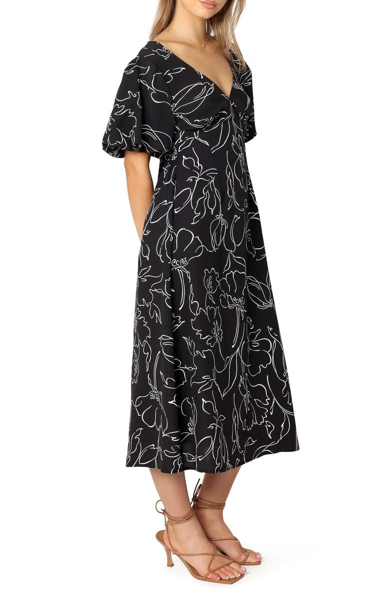 Petal & Pup Hallie Floral Cutout Puff Sleeve Cotton Blend Sundress, Alternate, color, 