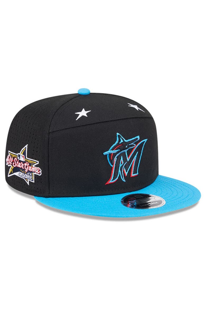 New Era Men's New Era Black/Blue  Miami Marlins 2025 MLB All-Star Game Side Patch 9FIFTY Snapback Hat, Main, color, 