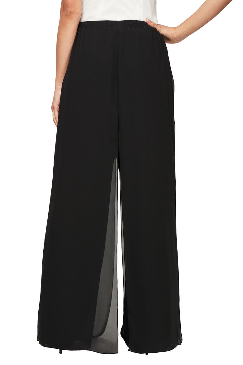 Wide Leg Chiffon Pants, Alternate, color, BLACK