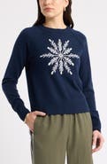 Caslon® Snowflake Intarsia Wool & Cashmere Sweater