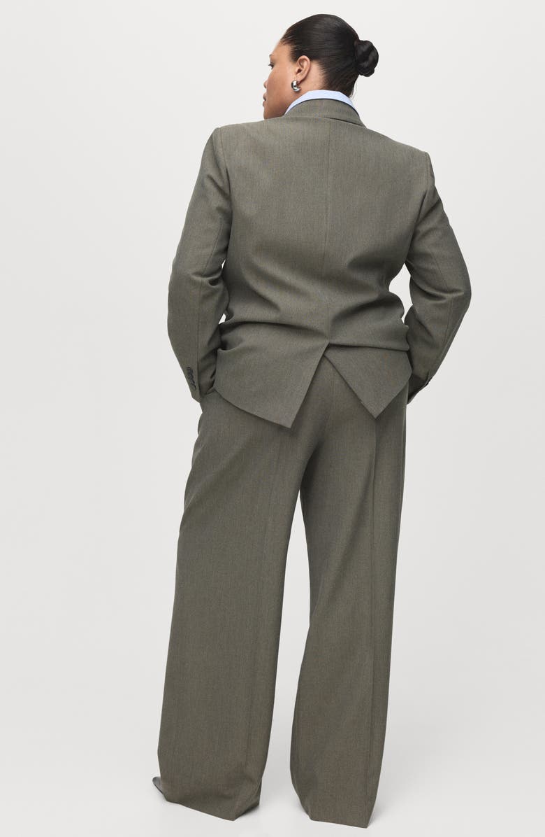 MANGO Pleated Straight Fit Pants, Alternate, color, Pastel Green