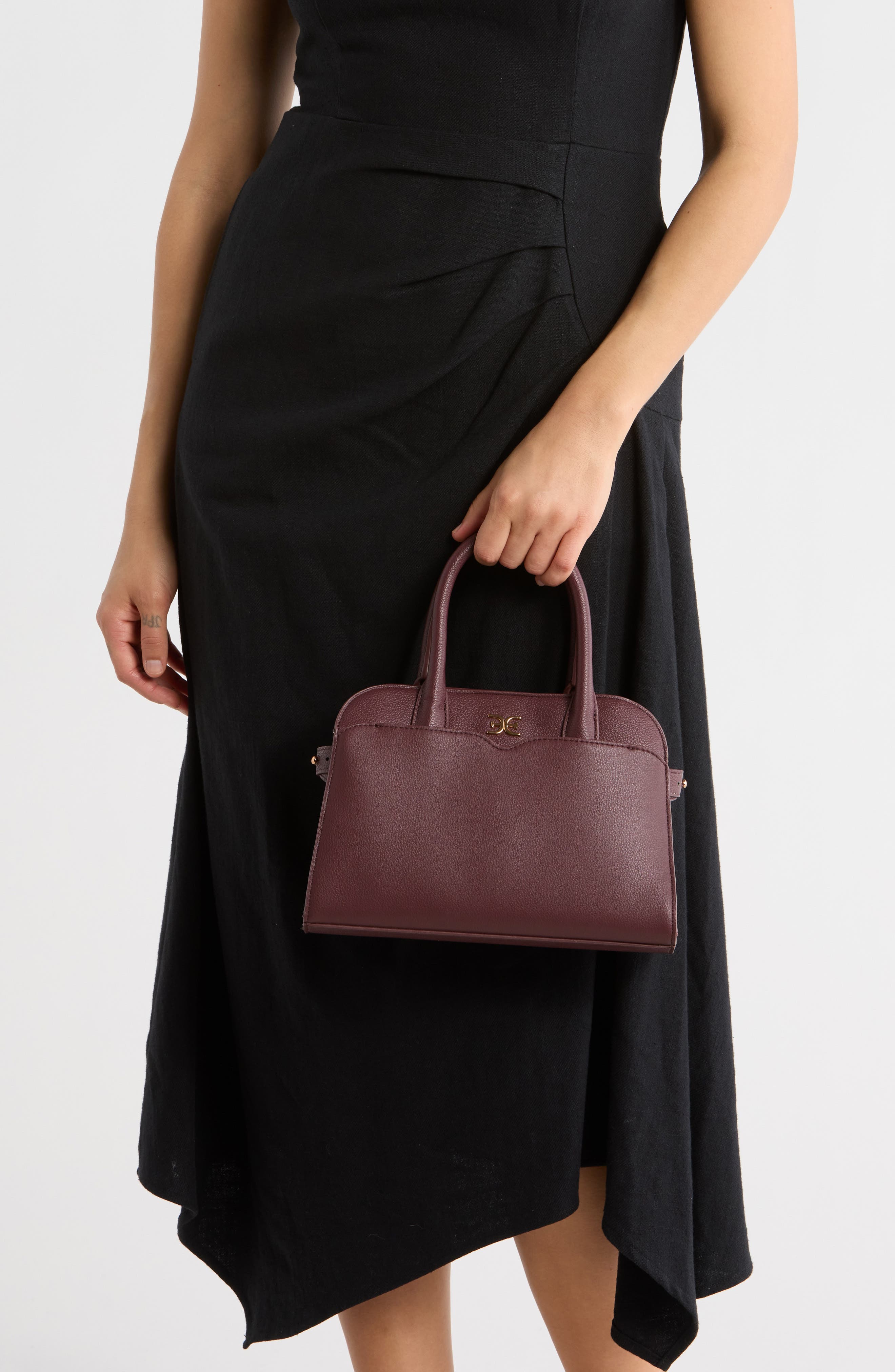 Sam Edelman Miranda Small Satchel, Alternate, color, Dark Red