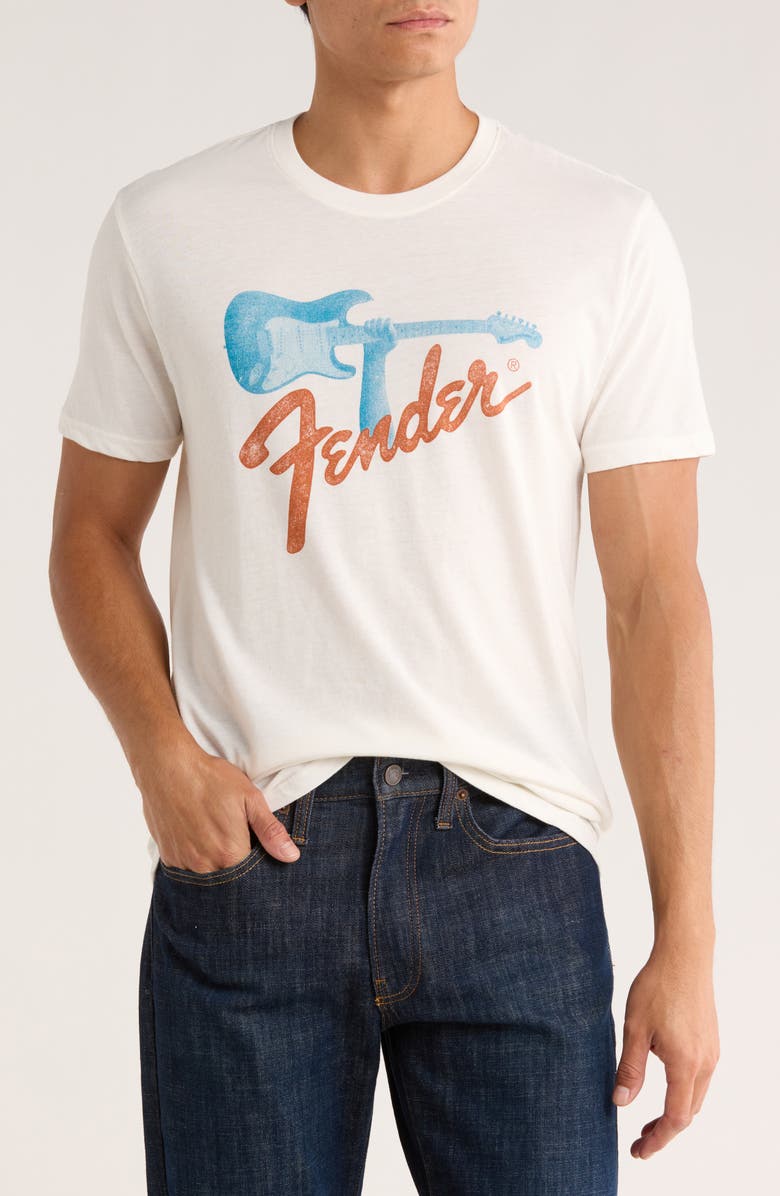 Lucky Brand Fender Photo Guitar Graphic T-Shirt, Main, color, Gardenia