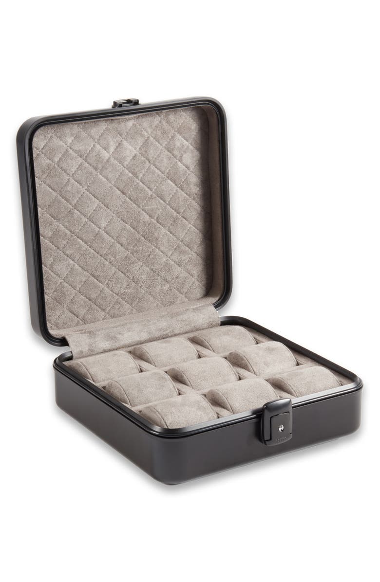 Bey-Berk Prague Metal Watch Case, Alternate, color, Black