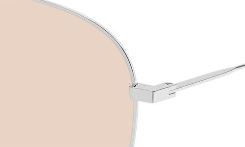 Saint Laurent 59mm Pilot Sunglasses In Silver