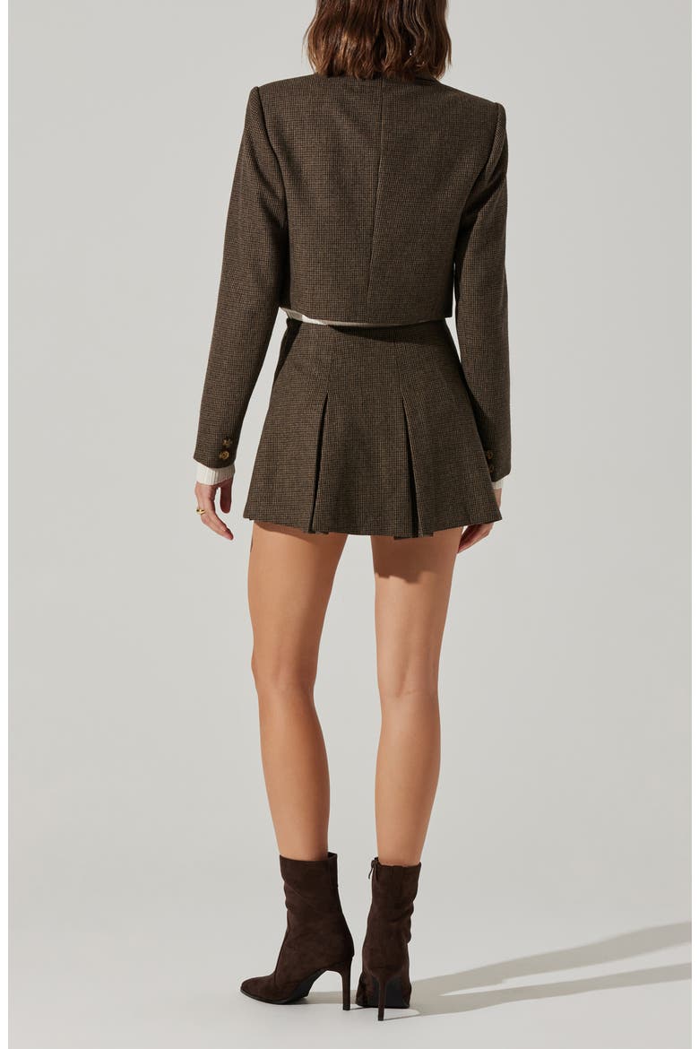 Siarah Houndstooth Crop Jacket, Alternate, color, MOCHA PLAID