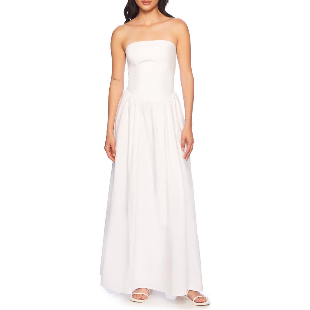 Susana Monaco Drop Waist Strapless Poplin Maxi Dress