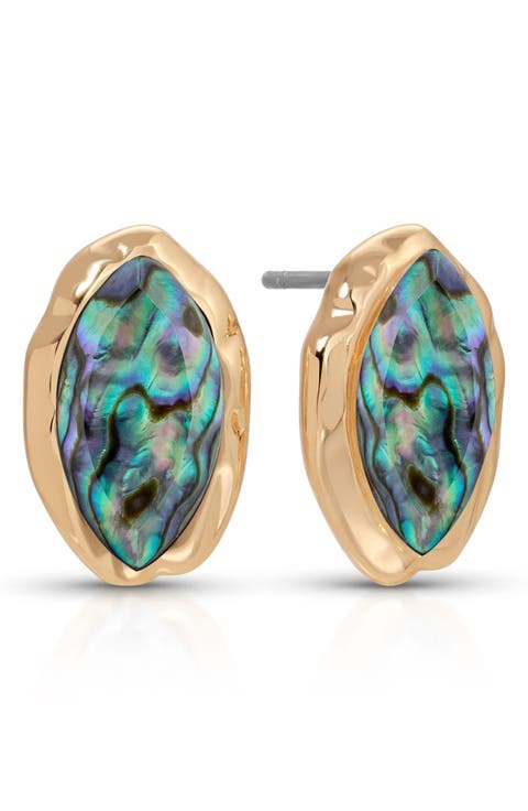Mini Abalone Luxe Stud Earrings