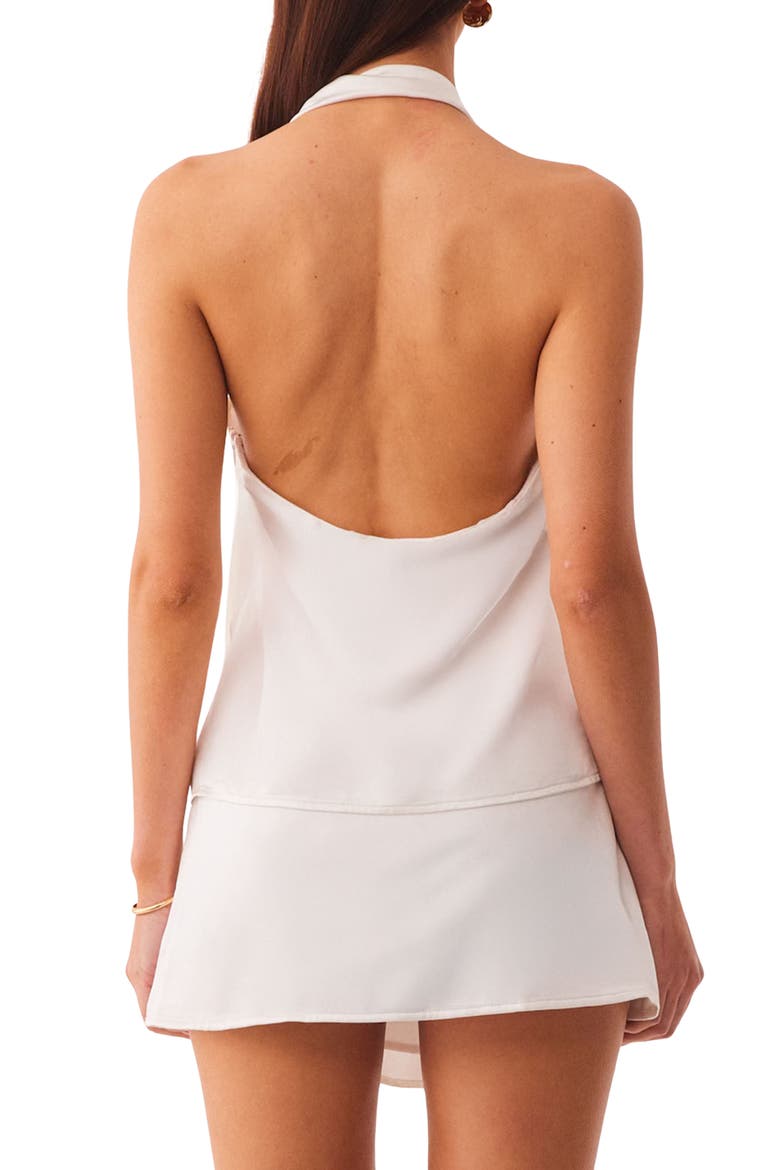 Anise Embellished Asymmetric Halter Neck Top, Alternate, color, OFF WHITE