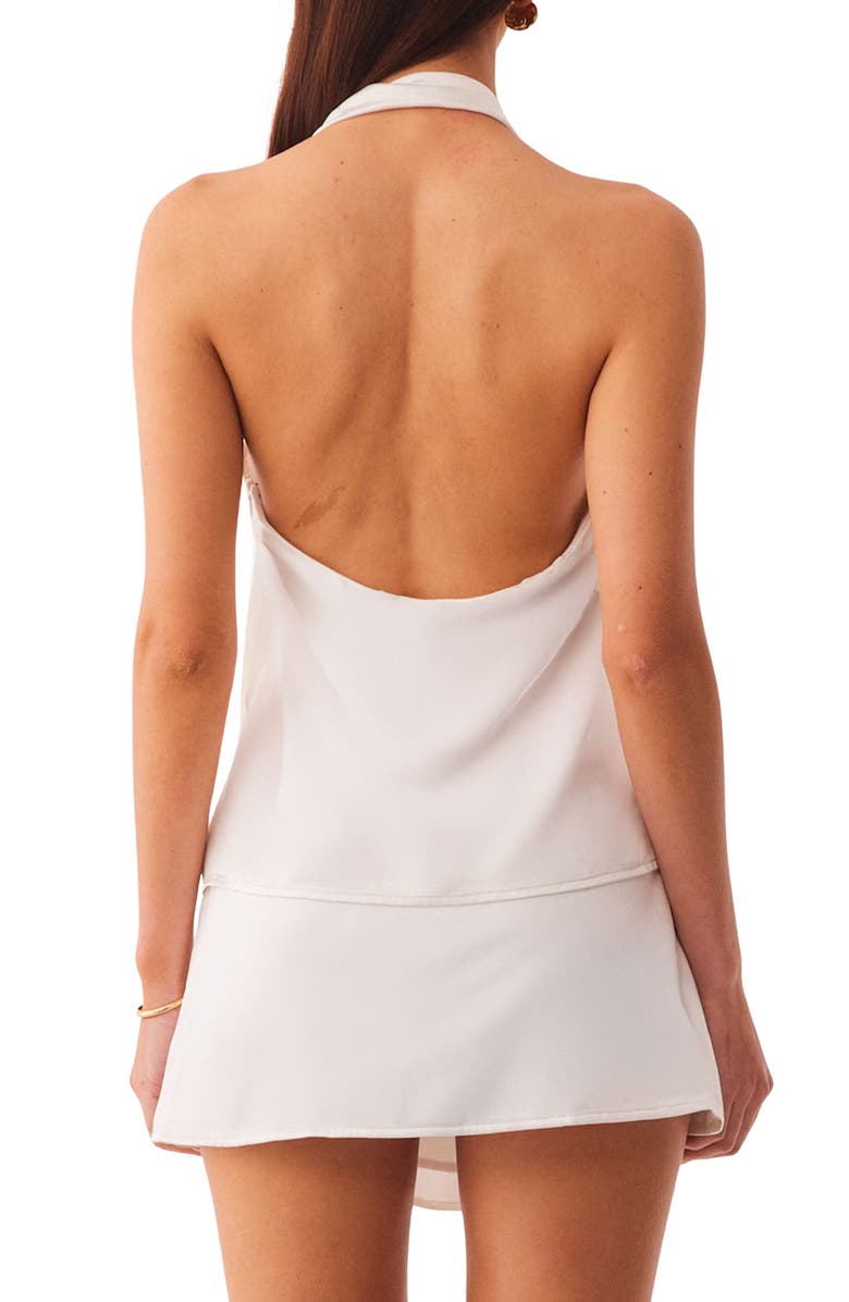 SNDYS Anise Embellished Asymmetric Halter Neck Top, Alternate, color, Off White