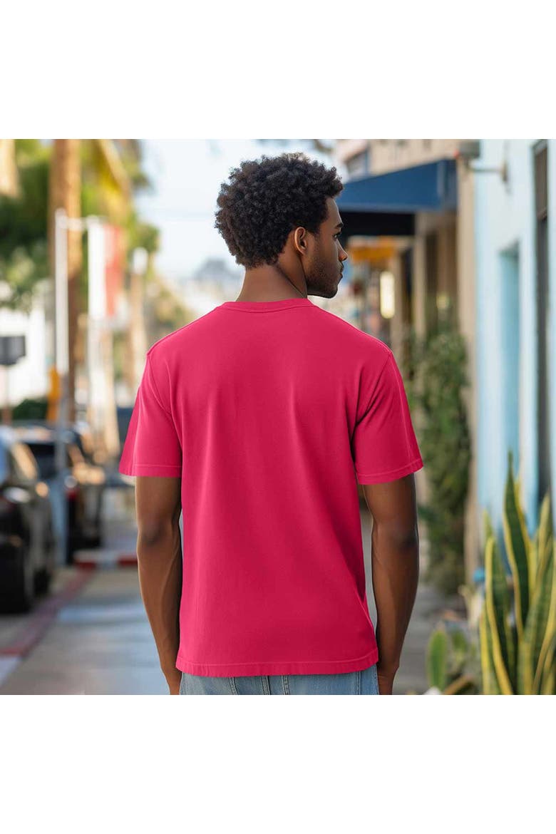Mens Lil Heart Midweight Cotton Tee, Alternate, color, Fuchsia