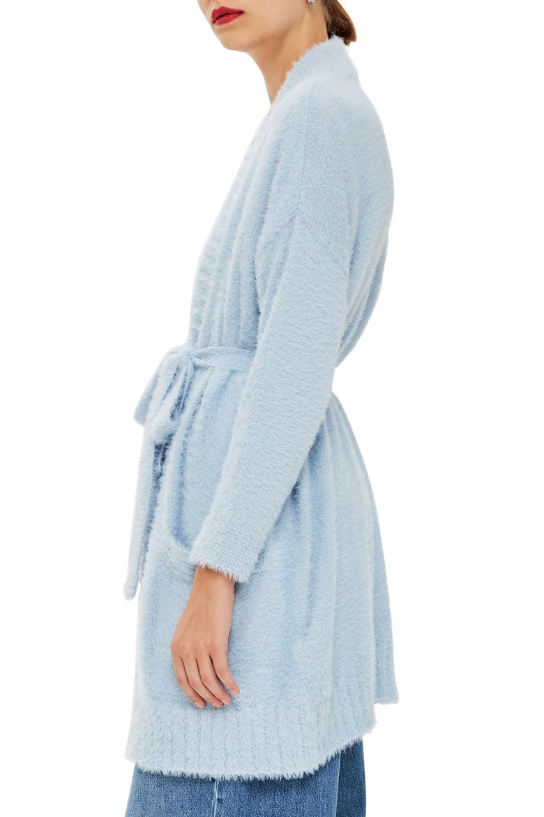 Fluffy Chenille Cardigan, Alternate, color, LIGHT BLUE