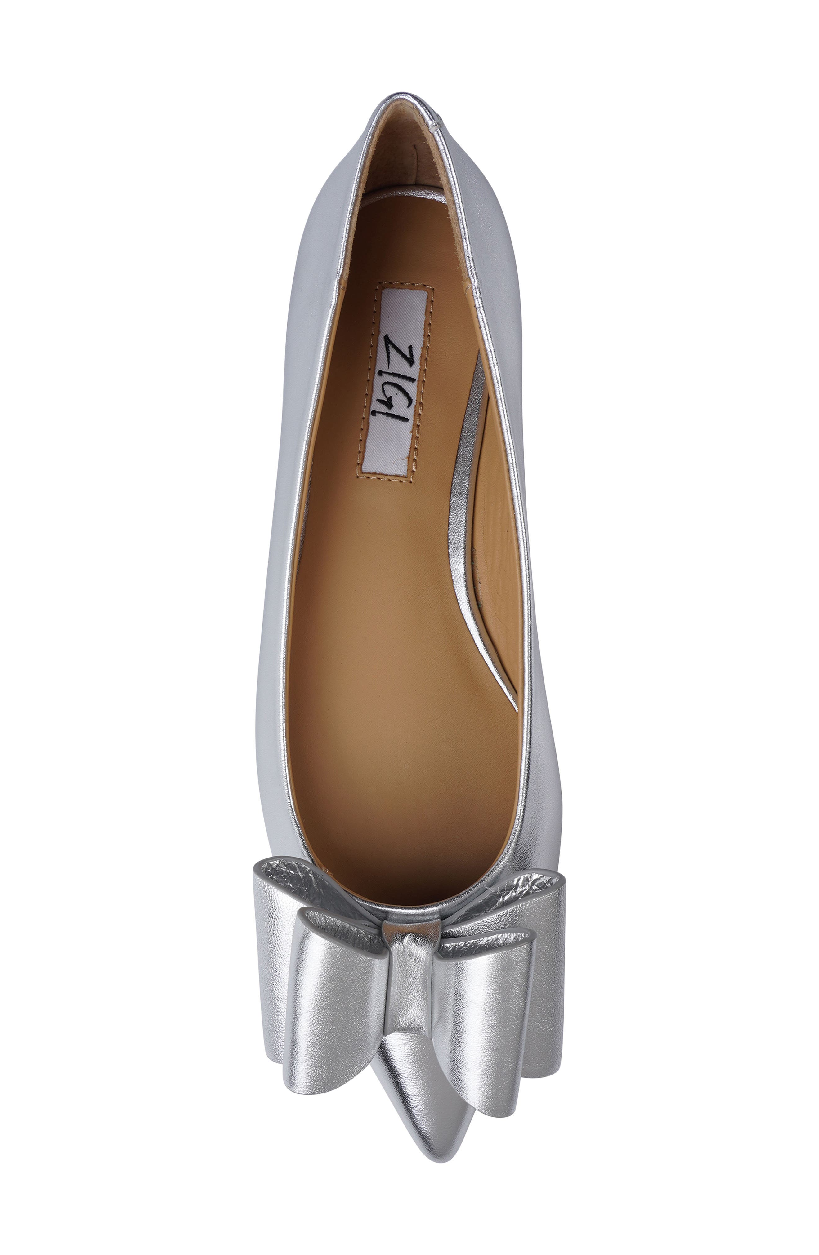 ZIGI Bibiana Flat, Alternate, color, Silver Metallic Leather
