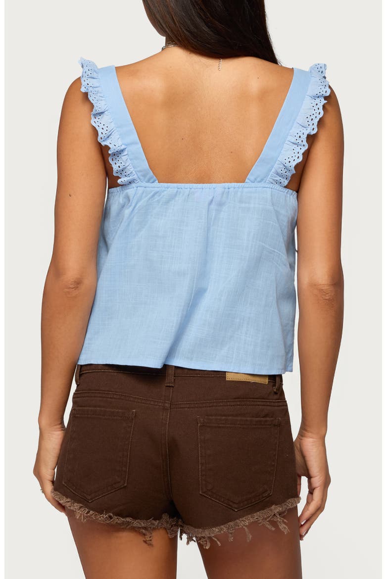 Viviana Ruffle Strap Cotton Tank, Alternate, color, LIGHT-BLUE
