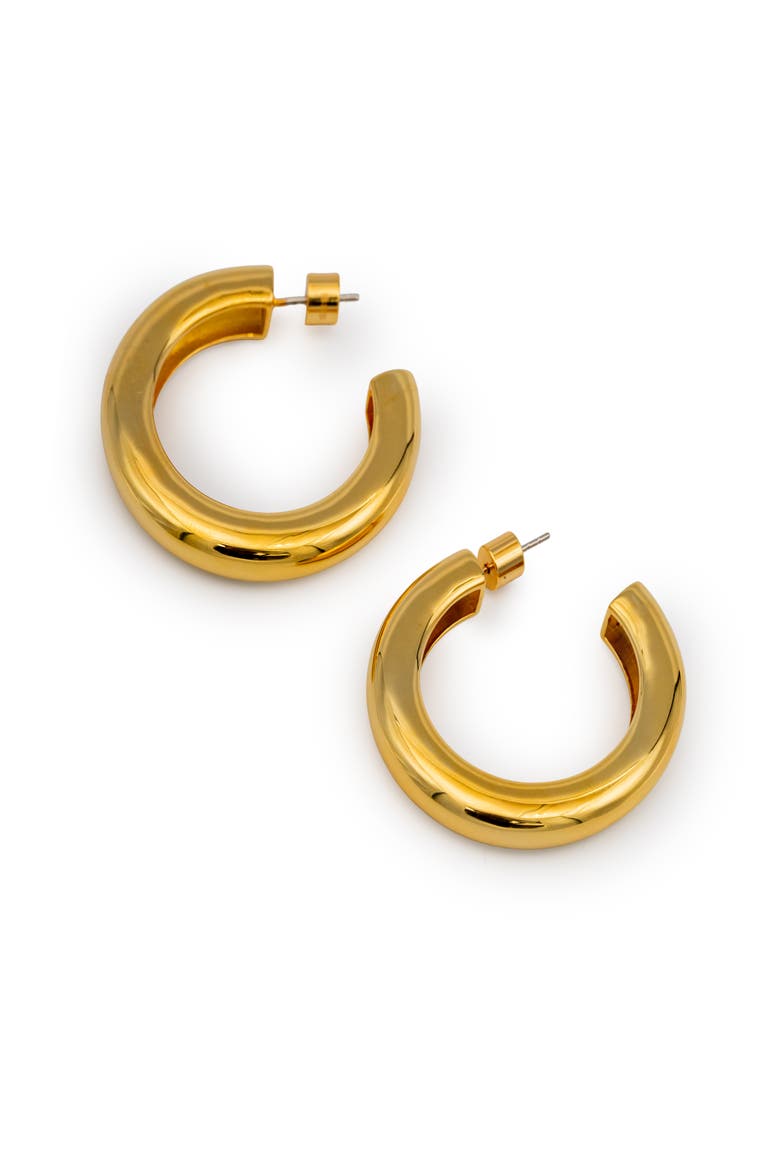 Classic Hoop Earring, Alternate, color, Gold