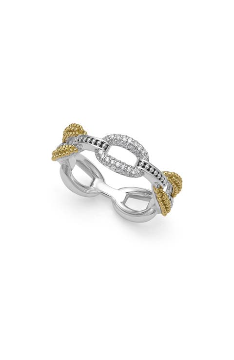 Caviar Luxe Diamond Pavé Link Ring