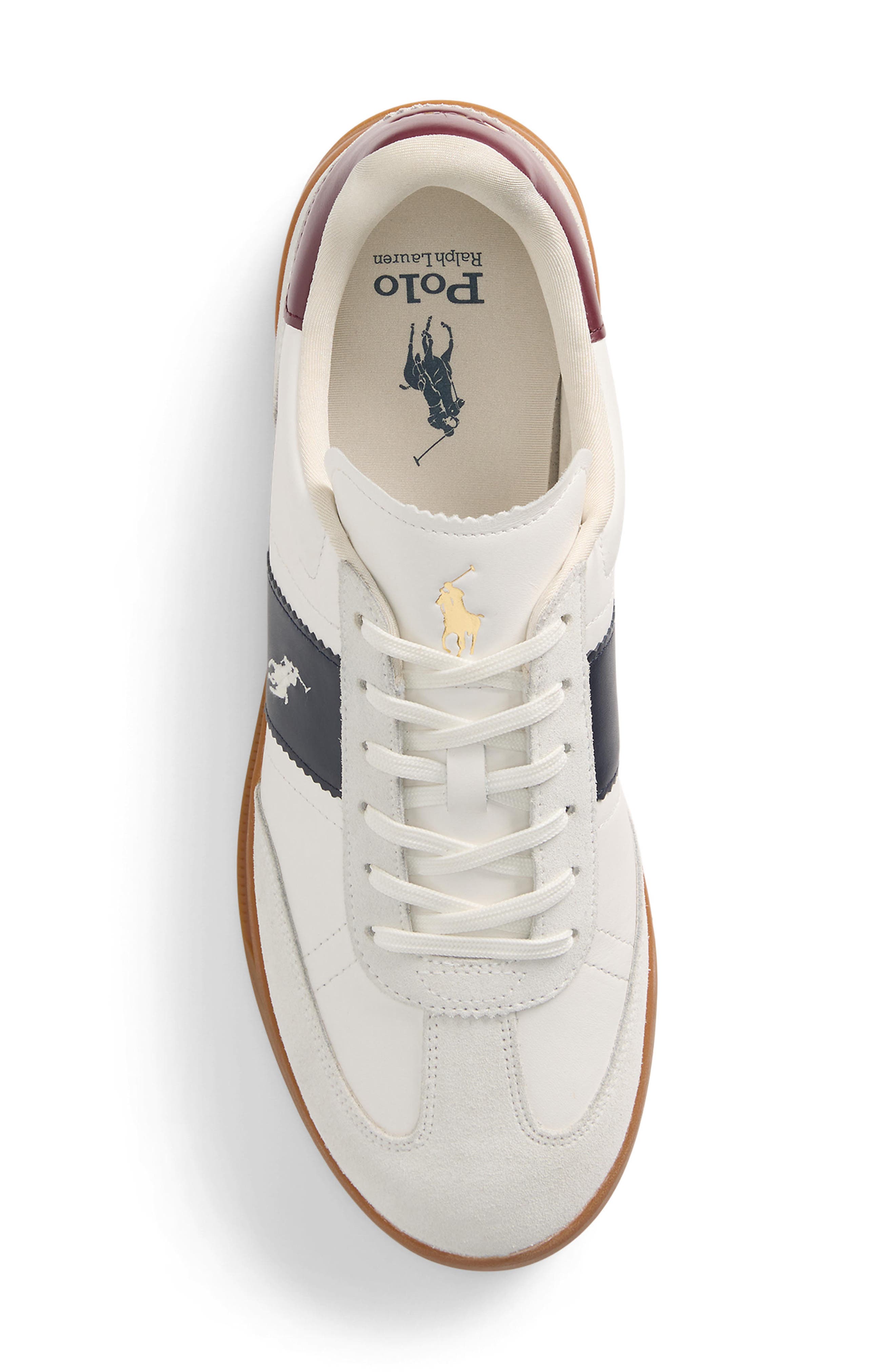 Polo Ralph Lauren Heritage Aera Sneaker, Alternate, color, Bianco/ Navy/ Wine