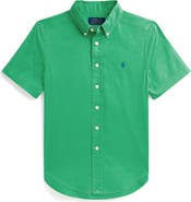 Polo Ralph Lauren Kids' Featherweight Short Sleeve Cotton Twill Button-Down Shirt
