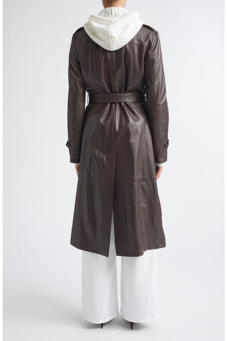 Leather Trench Coat, Alternate, color, 126 CHOCOLATE