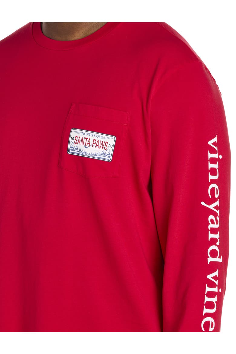 Big & Tall Santa Paws Long-Sleeve Graphic T-Shirt, Alternate, color, RED VELVET