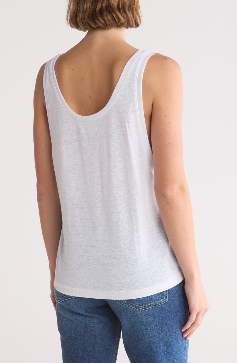 Madewell Linen Blend Tank, Alternate, color, Eyelet White
