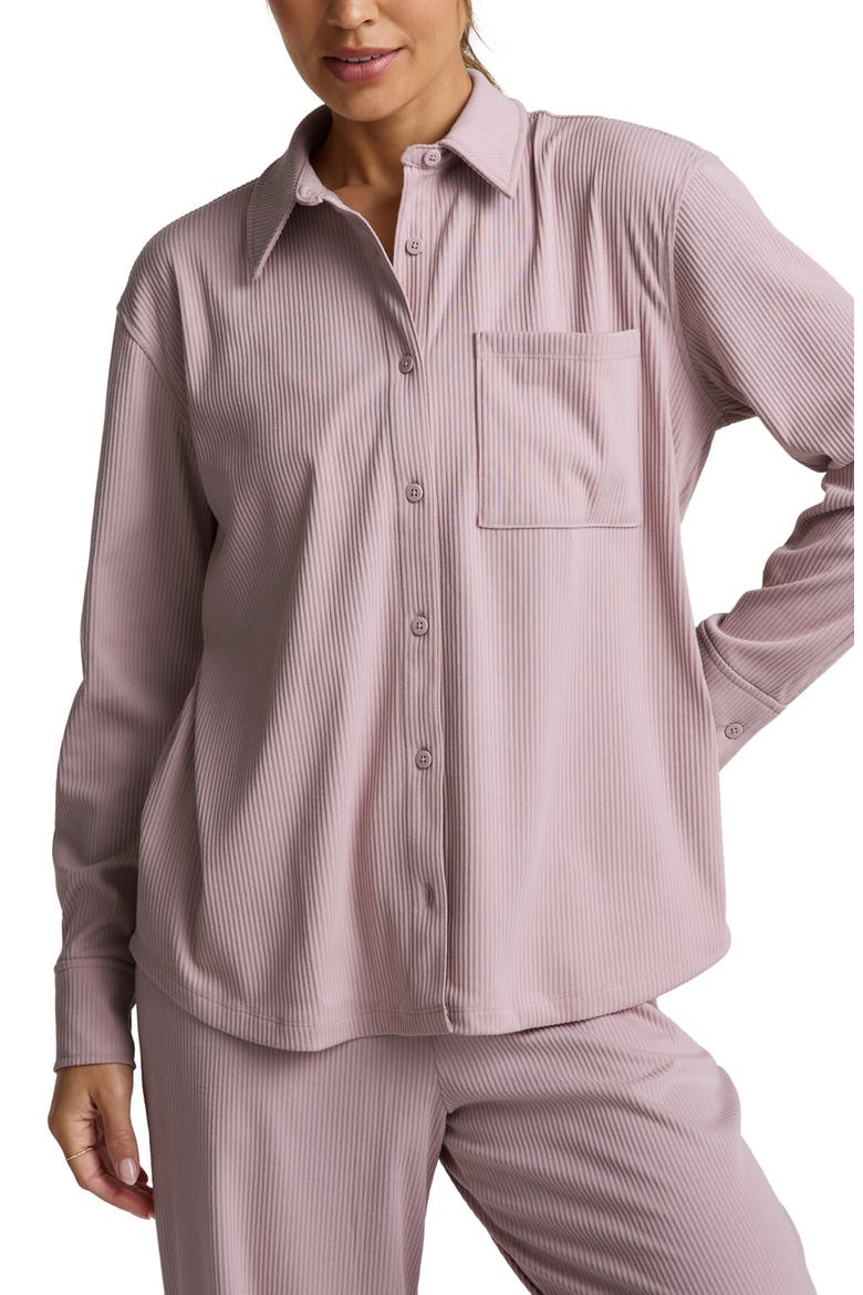 Breathe Easy Corduroy Button-Up Shirt, Main, color, PALE PINK