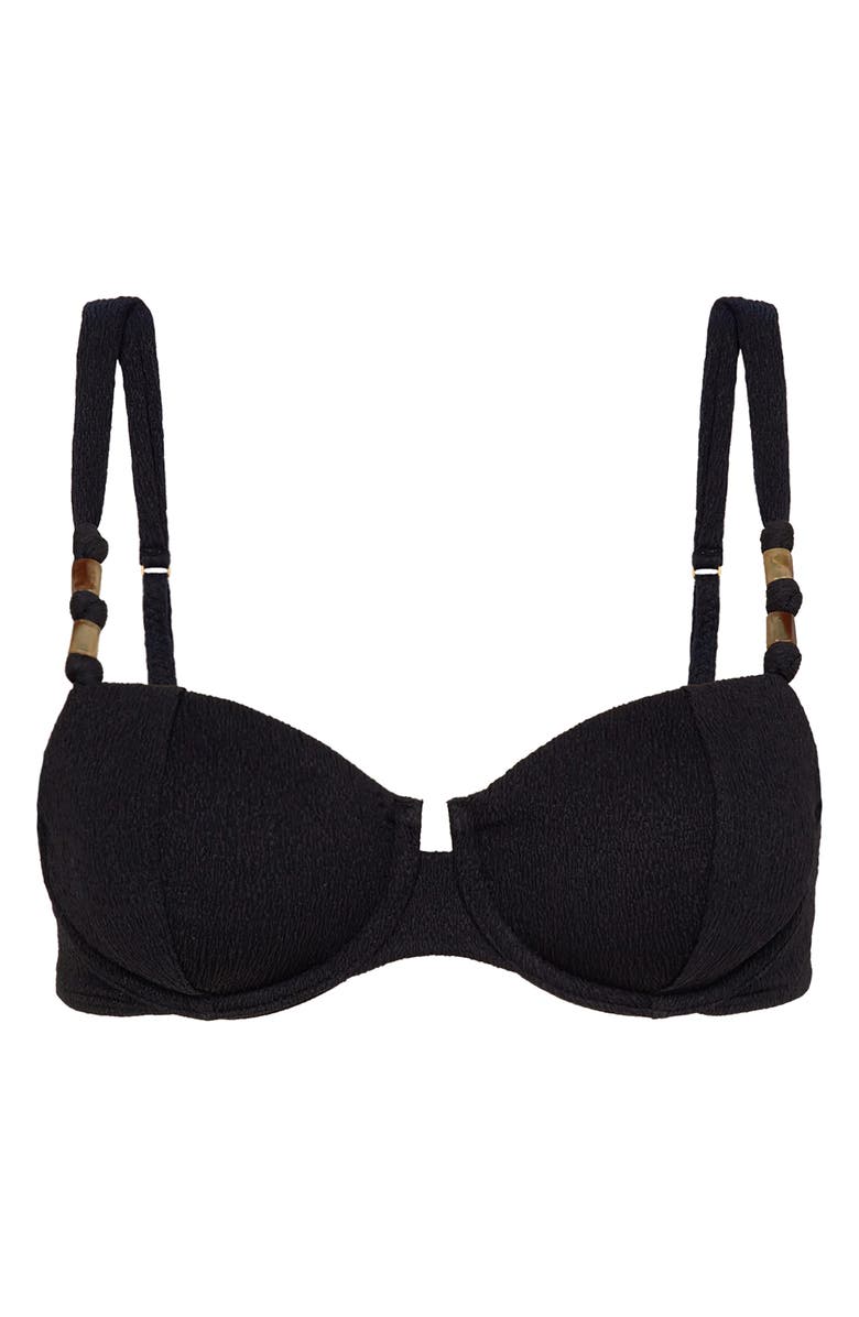 ViX Paula Hermanny Milos Beaded Underwire Bikini Top, Alternate, color, Black