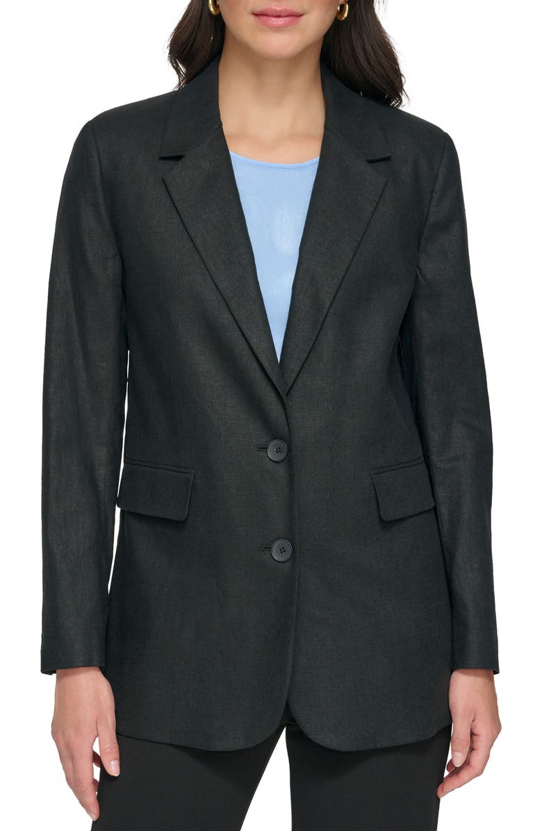 DKNY Linen Blend Blazer, Main, color, 