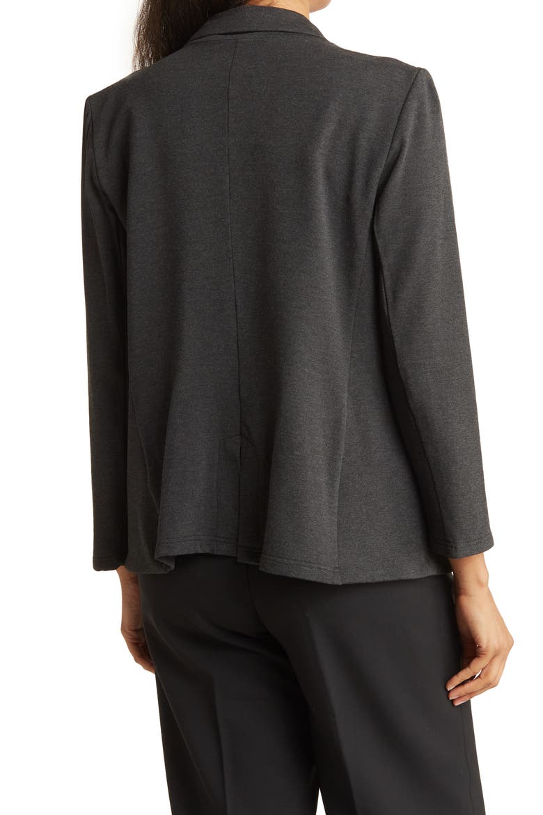 One-Button Notched Lapel Shaped Blazer, Alternate, color, DARK COAL HEATHER