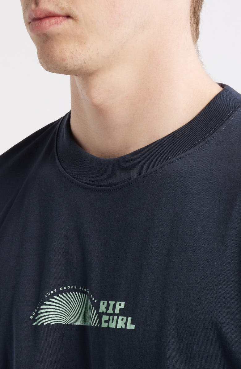 Rip Curl Thumb Print Cotton Jersey Graphic T-Shirt, Alternate, color, Dark Navy