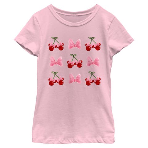 Girl's Minnie Mouse Cherries and Bows  Graphic T-Shirt