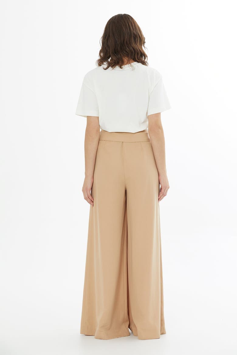 Beige Removable Belt Trousers, Alternate, color, Beige