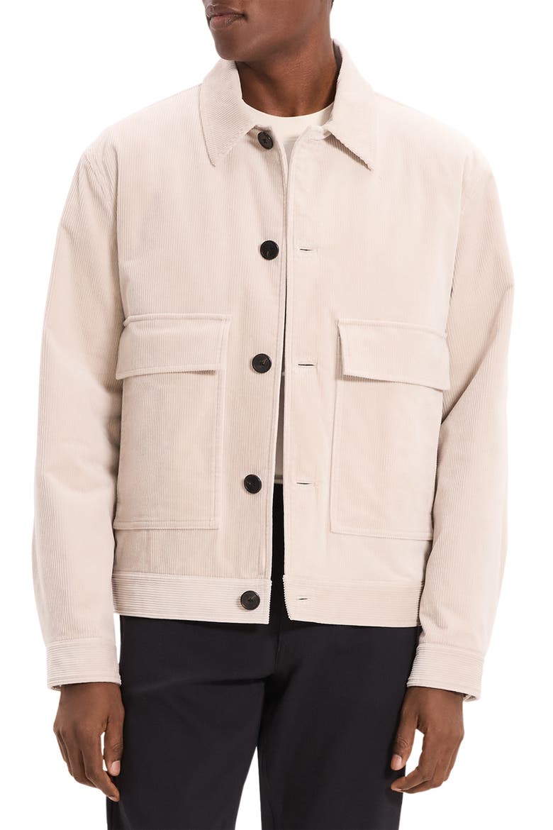Perfect Corduroy Button-Up Jacket, Main, color, ALABASTER