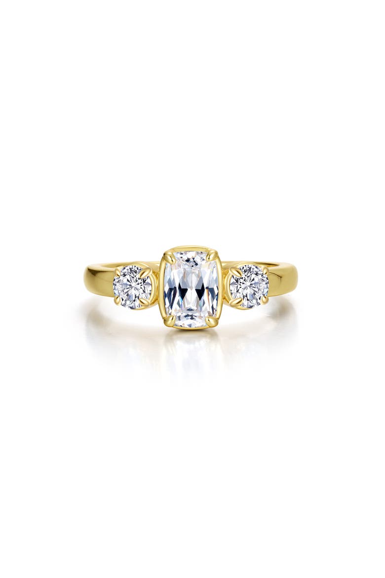 Regal Three Simulated Diamond Ring, Main, color, GOLD