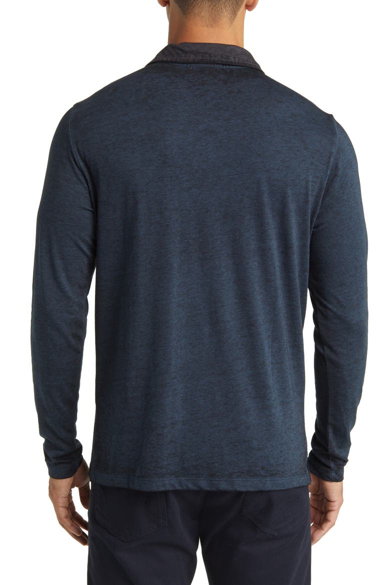Val Johnny Collar Long Sleeve Polo, Alternate, color, NIGHT TEAL