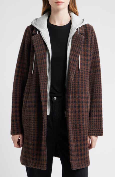 Thread & Supply Plaid Coat with Bib Hoodie