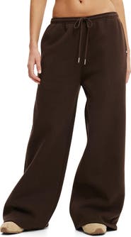 COTTON ON BODY Women's Active Plush Tie Waist Wide Leg Sweatpant