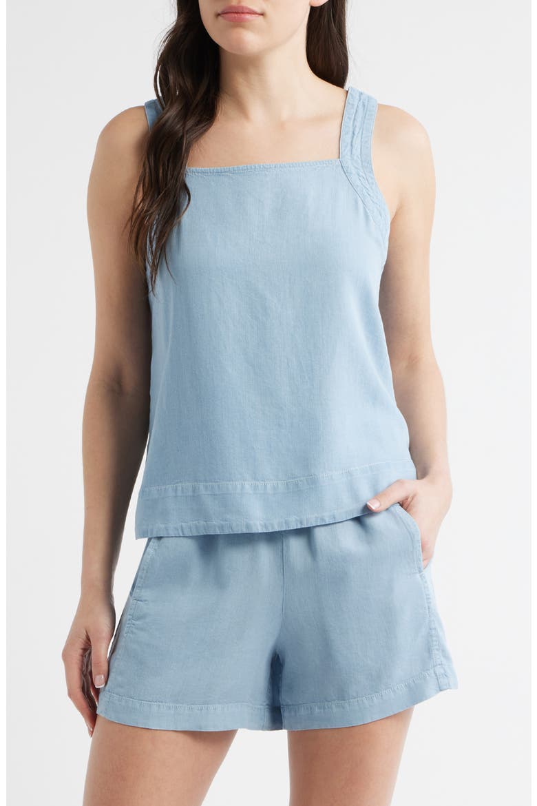 Back Tie Sleeveless Top, Main, color, WASHED INDIGO