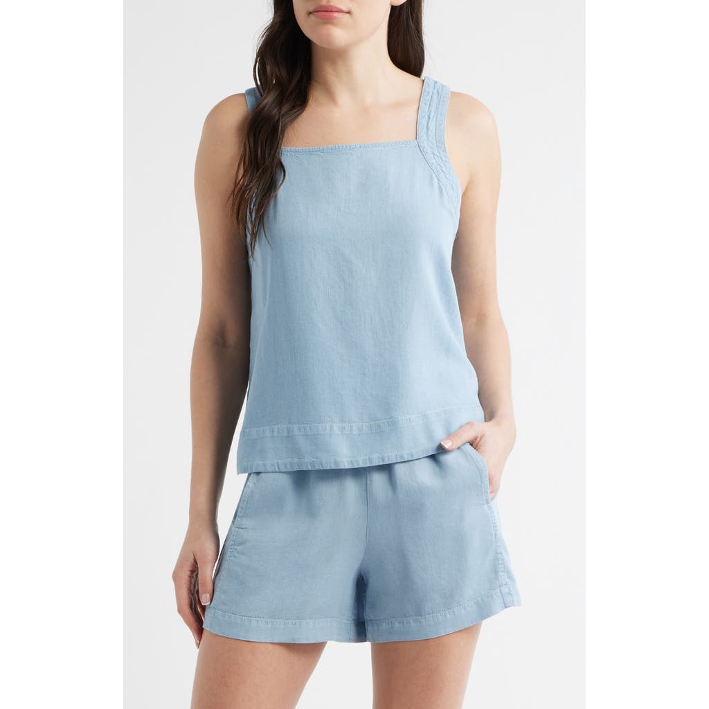 Bernardo Back Tie Sleeveless Top In Blue