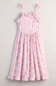 Nordstrom Kids' Floral Ruffle Tie Strap Sundress