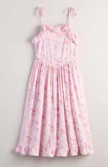 Kids' Floral Ruffle Tie Strap Sundress